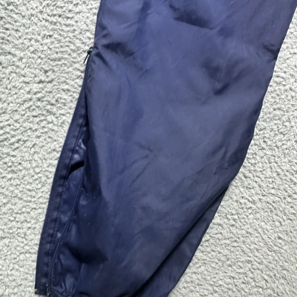 VTG Nike Track Pants Men's Large Blue‎ Tag 80s Windbreaker Nylon Black Zip Ankle